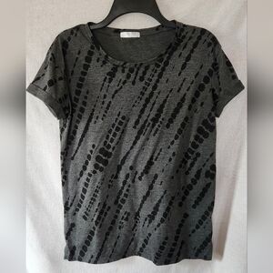 Awake Black and Gray Patterned Short Sleeve Tee